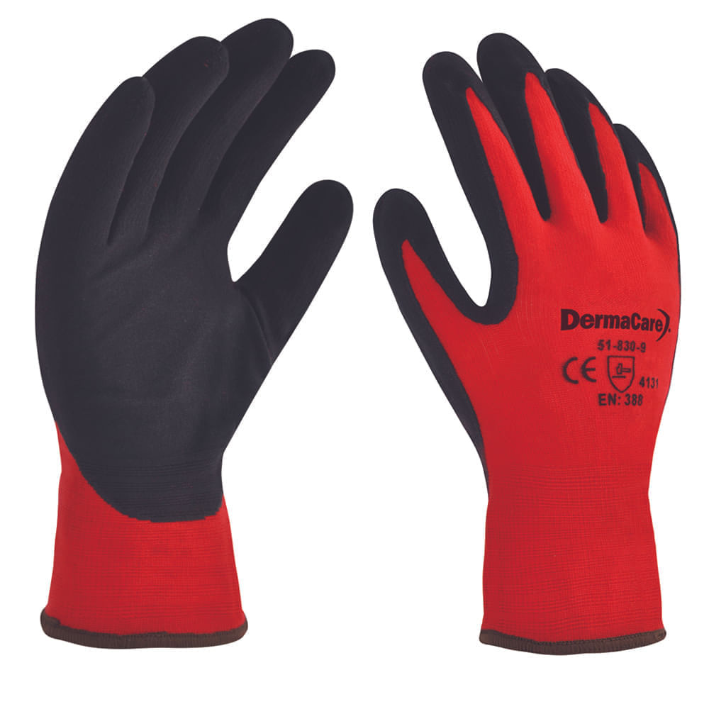 Guante nylon rojo con polímeros | DermaCare | Safety Store MX - Safety